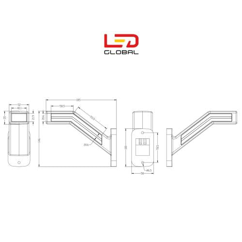 LED Stalk Marker Light with Dynamic Indicator - Left
