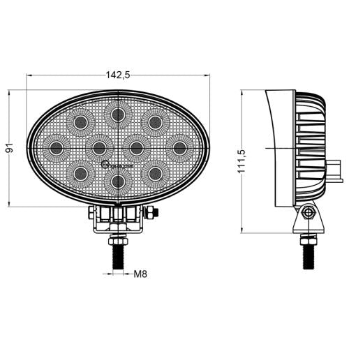 40 Watt Oval Flood LED Work Light
