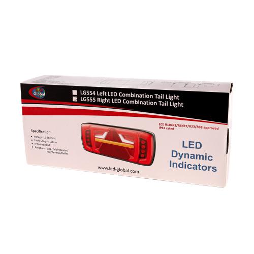 10-30V LED Combination Tail Light with Dynamic Indicator (RH)