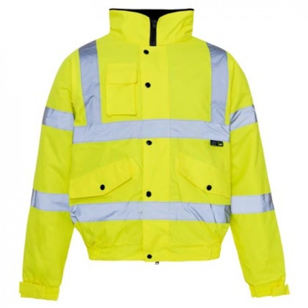 Hi-Vis Reflective Bomber Jacket Yellow