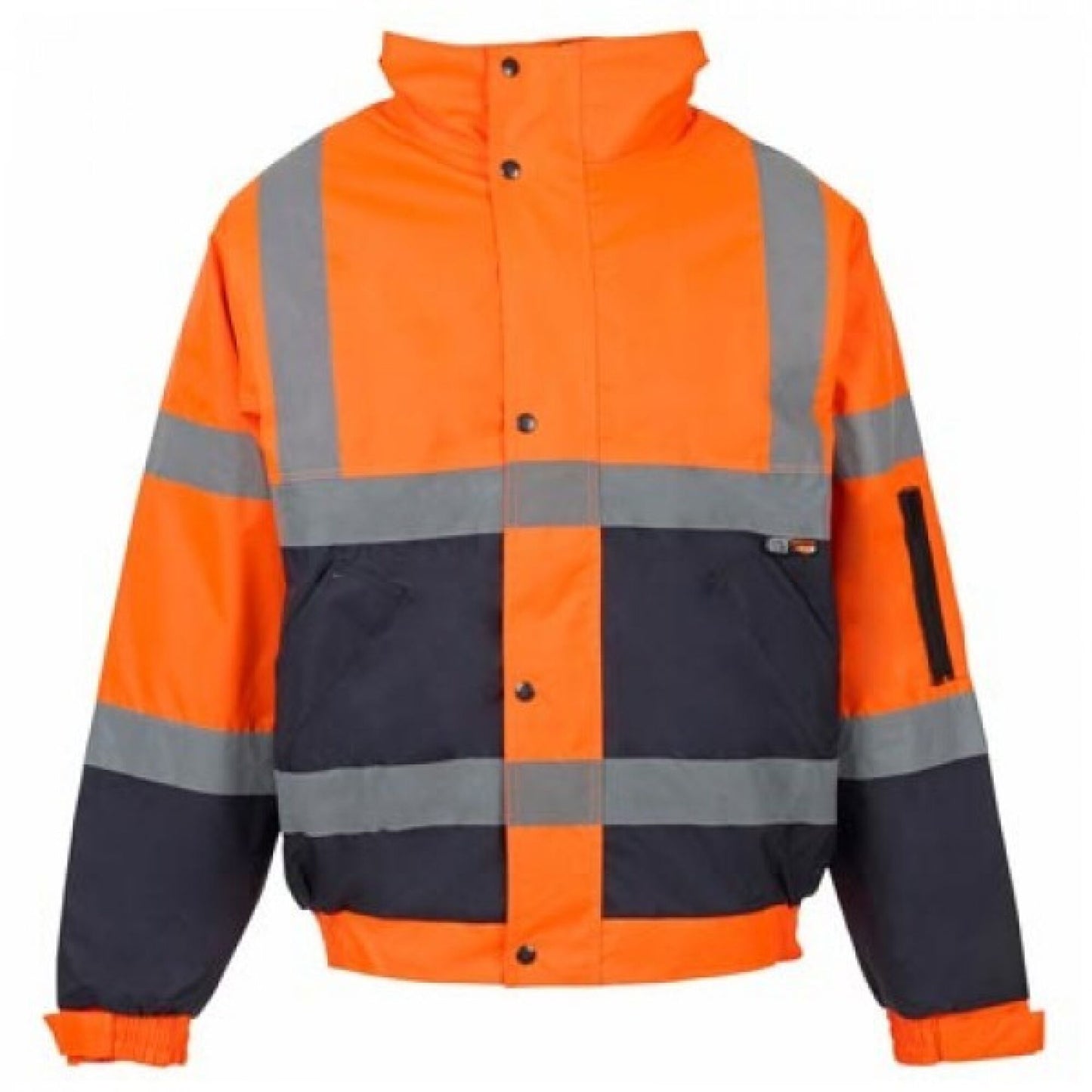 Hi-Vis Reflective 2-Tone Bomber Jacket Orange/Navy