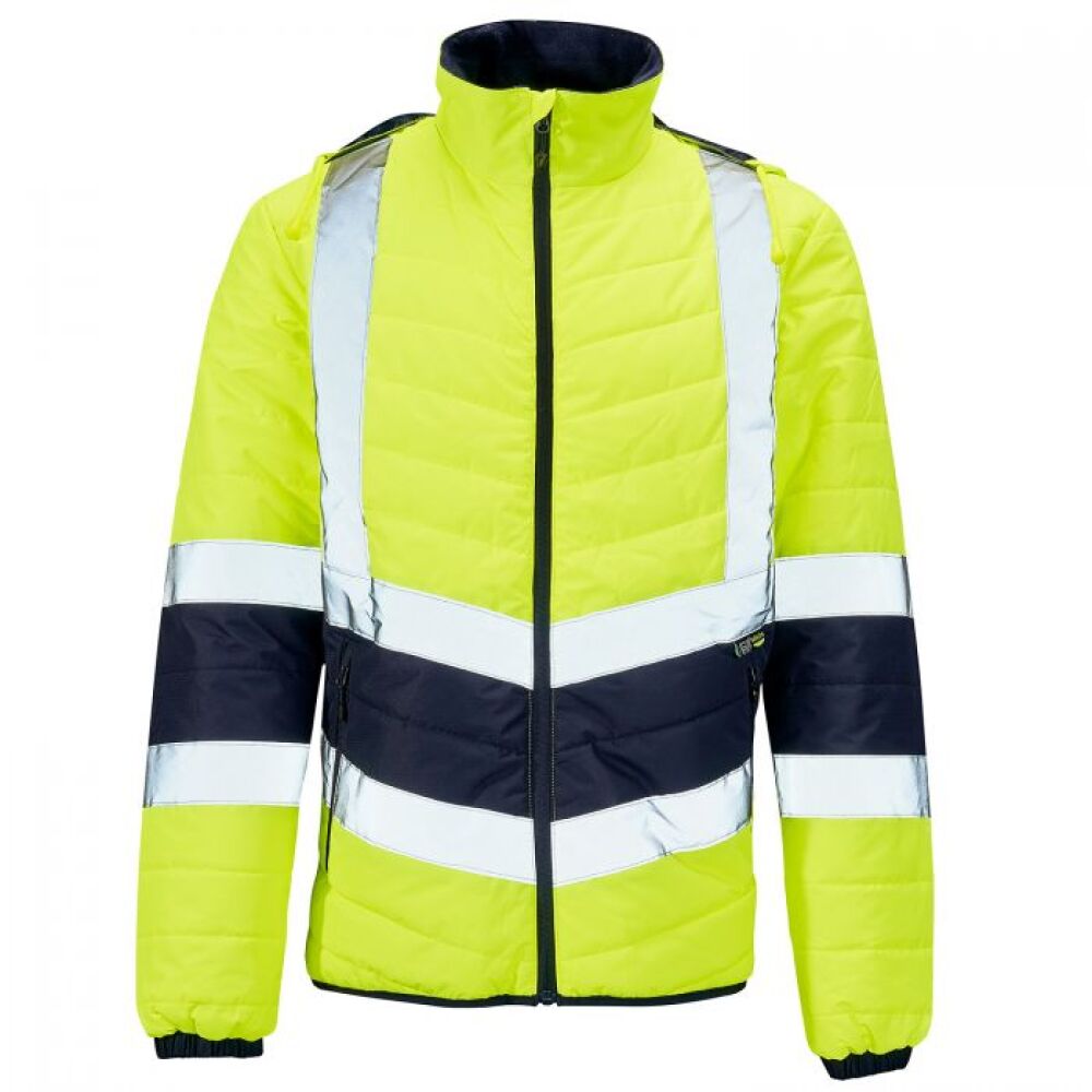 Hi-Vis Reflective 2-Tone Puffer Jacket Yellow/Navy