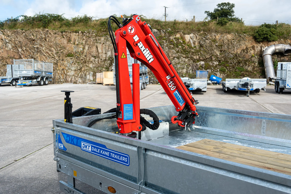 Dale Kane flatbed trailer fitted with crane