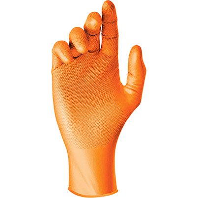 Golden Diamond Grip Nitrile Disposable Glove Orange (x50)