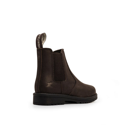 Xpert Heritage Wrangler Junior Kids Dealer Boot Dark Brown