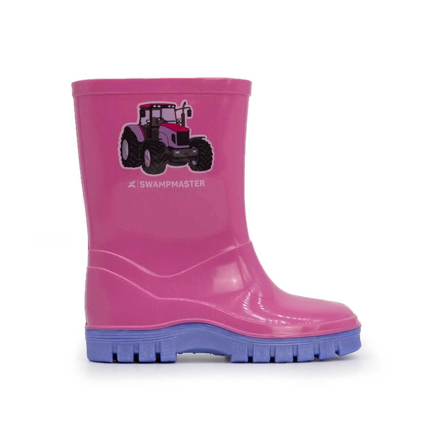 Swampmaster Junior Kids Tractor Wellington Boot Pink/Lilac