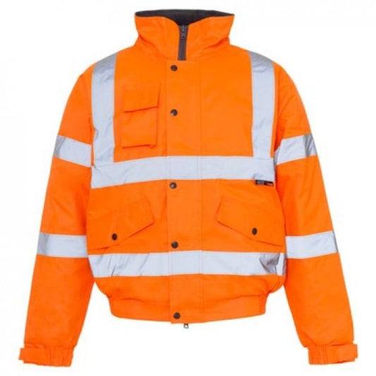 Hi-Vis Reflective Bomber Jacket Orange