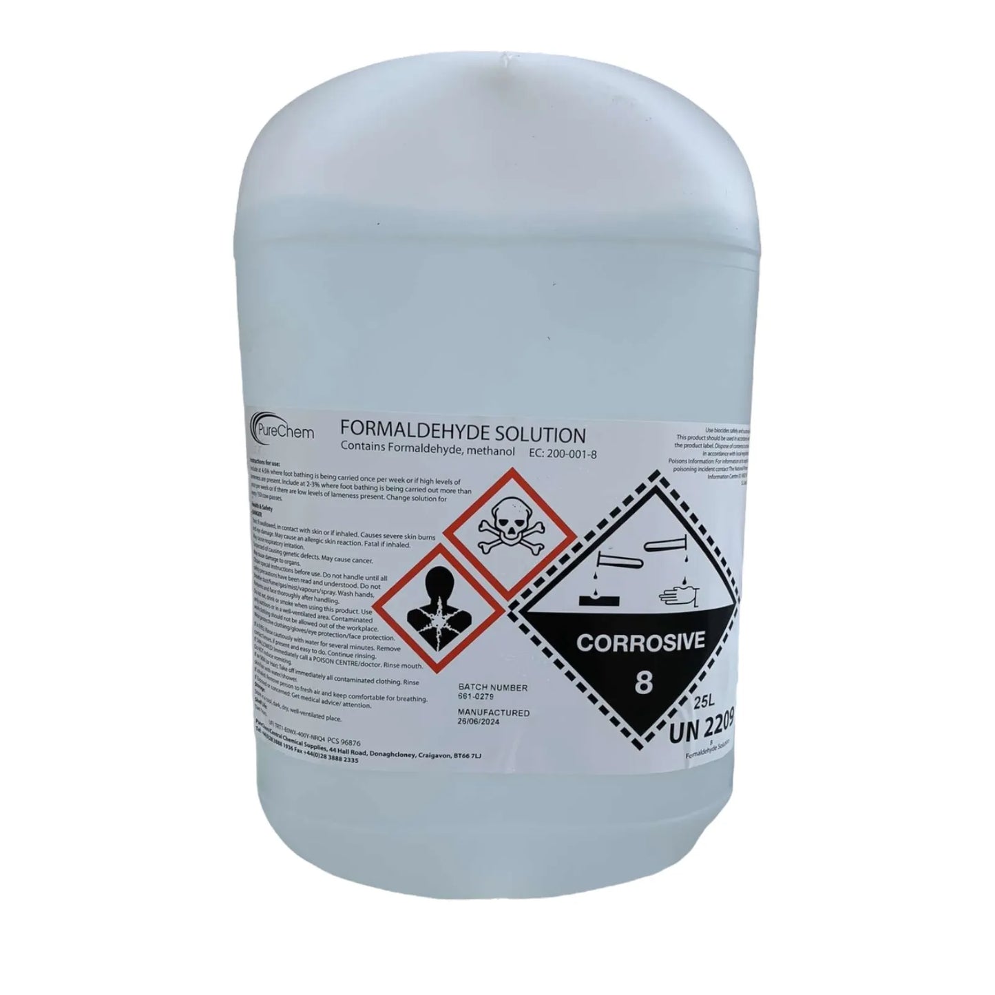 Formaldehyde Solution 25 Litre