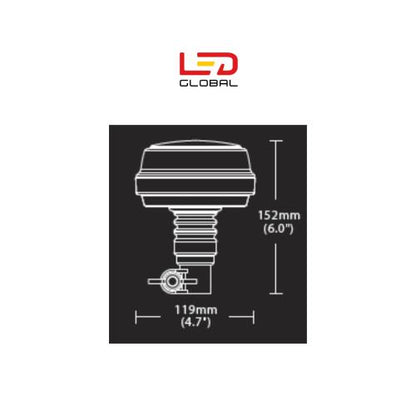 Green LED Low Profile Flexi Pole Beacon