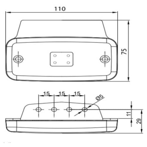 LED Marker Light with Bracket (WHITE)