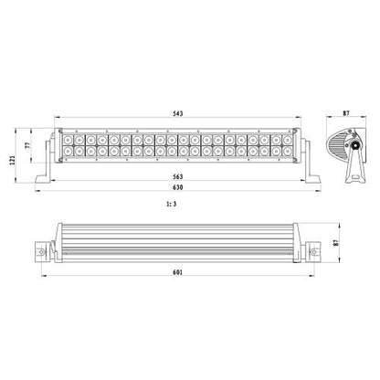 120 Watt LED Work Light Bar