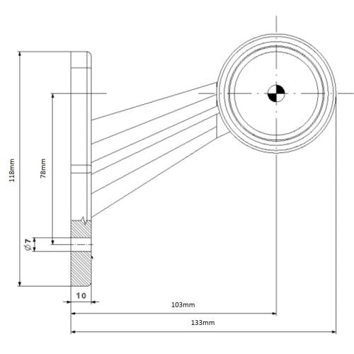 12/24V LED 30 DEGREE STALK MARKER LIGHT (SHORT)