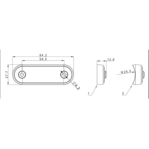 12/24V LED FLUSH MARKER LIGHT C/W 2 GASKETS (AMBER)