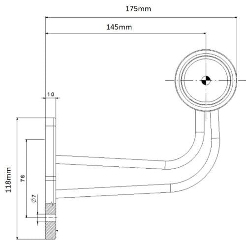 12/24V LED 90 DEGREE STALK MARKER LIGHT (LONG)