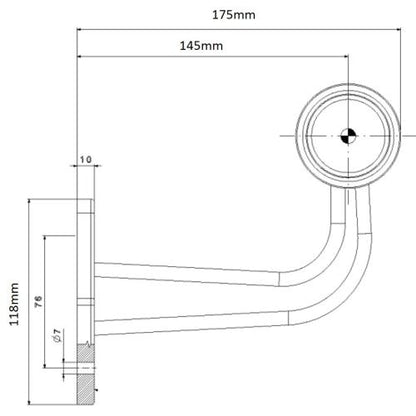 12/24V LED 90 DEGREE STALK MARKER LIGHT (LONG)