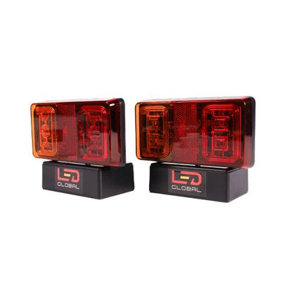 9-33 Volts LED Rectangular Combination Tail Light - Pair