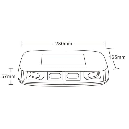 12" Magnetic Amber LED Warning Light Bar