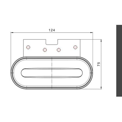 12/36V LED Marker Light with Bracket - Red