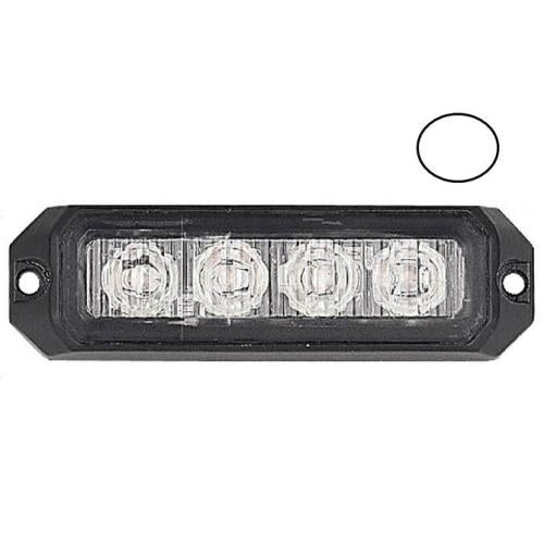 4 LED Grille White Warning Strobe