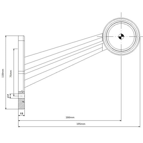 12/24V LED 30 DEGREE STALK MARKER LIGHT (LONG)