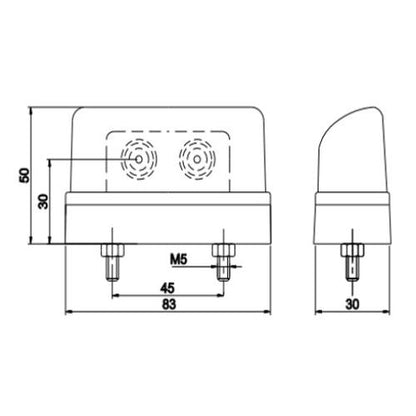 12/24V LED NUMBER PLATE LIGHT - SMALL