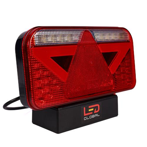 9-33V LED Rectangular Combination Tail Light with Triangle & Built-In Smart Resistor (RH)