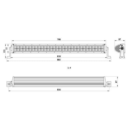 180 Watt LED Combi Work Light Bar