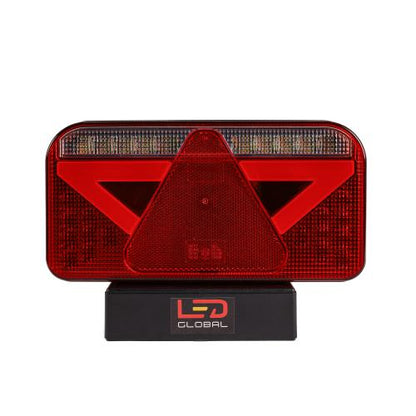 9-33V LED Rectangular Combination Tail Light with Triangle & Built-In Smart Resistor (LH)