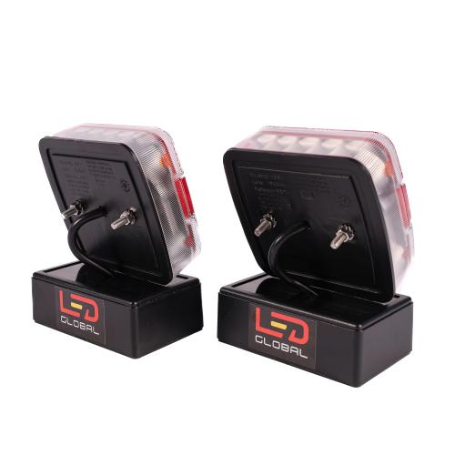 4" Square LED Combination Tail Light - Pair