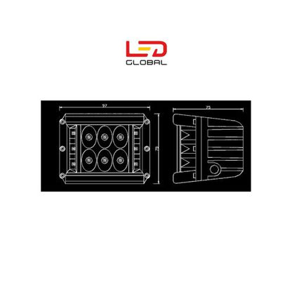 18W LED Work Light - Side Shooter