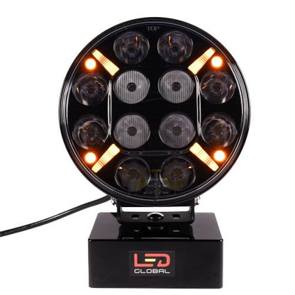 120 Watt 9 LED Driving Light with Dual Colour Position & Amber Warning Strobe