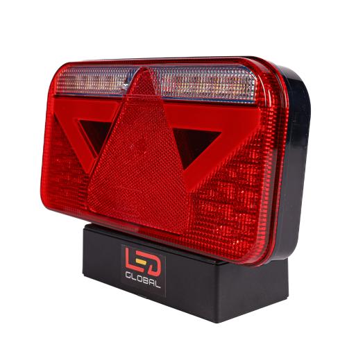 9-33V LED Rectangular Combination Tail Light with Triangle & Built-In Smart Resistor (LH)