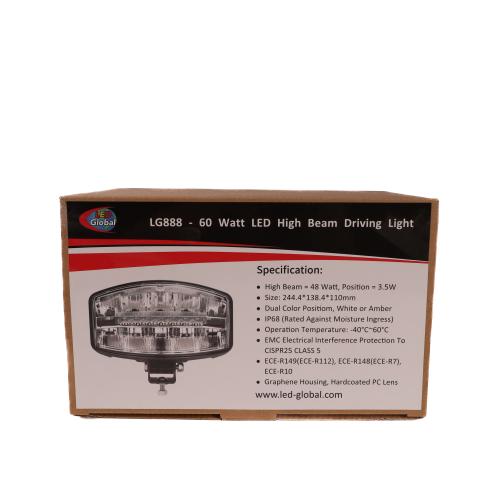 60 Watt Jumbo LED Driving Spot Light with 2 Colour Options Position Light