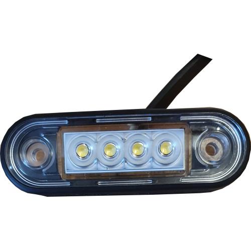 12/24V LED FLUSH MARKER LIGHT C/W 2 GASKETS (CLEAR)