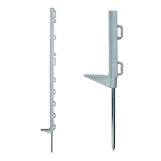 Poly Post/White Plastic Fence Post with Insulator 105cm - Bundle of 10